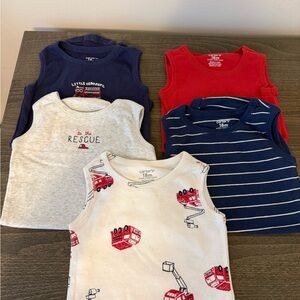 Carter's Kids Tank Top Onesies - Navy, Red, White